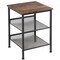 Costway 3-Tier Industrial End Side Table Nightstand W/2 Adjustable Shelves Rustic Brown